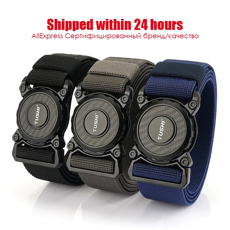 Ceinture Tactique Élastique Nylon, Boucle Rotative en Zinc, 125 cm, vue 3