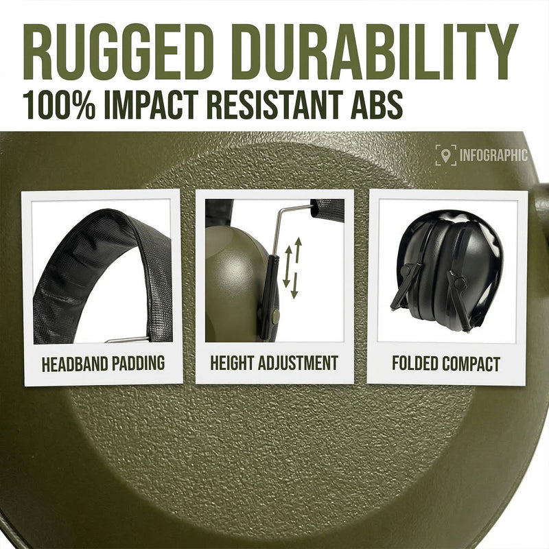 Casque Anti-Bruit Pliable à Profil Bas pour le Tir, Trois Coloris, vue 3
