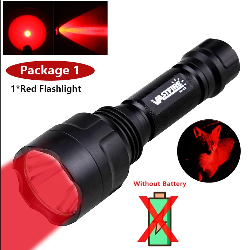 Lampe Tactique de Chasse LED Verte, Rouge ou Blanche, avec Interrupteur Déporté, vue 8