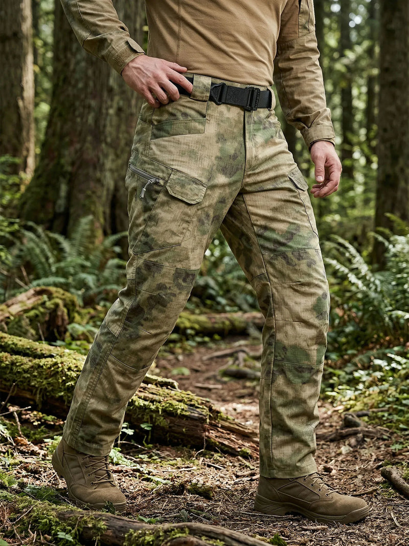 Pantalon Tactique Homme Multipoches Ripstop, Camouflage ou Vert Armée, S à XXXL