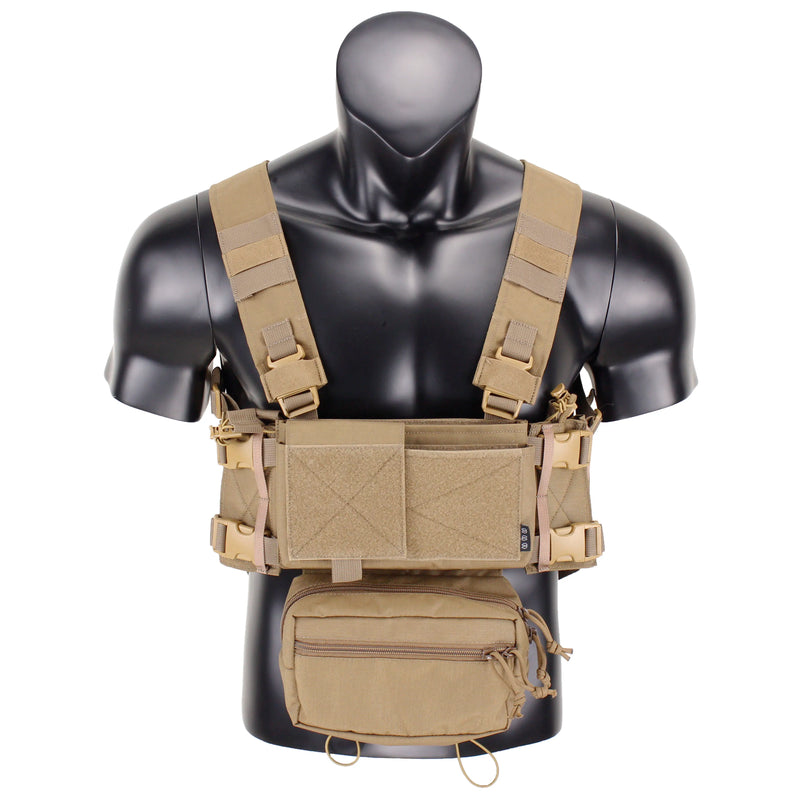 Gilet Tactique Micro Chest Rig Nylon, Poche Pendante et Poches Latérales, vue 9