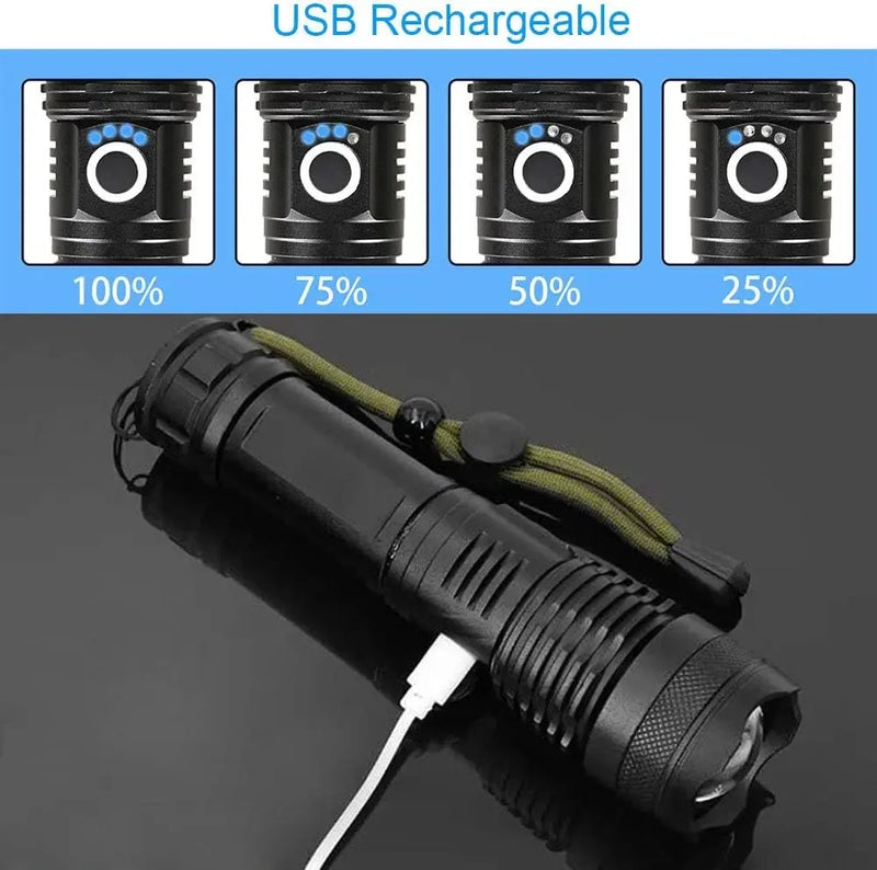 Lampe Tactique Rechargeable 5 Modes, Batterie 18650 ou 26650, Coffret en Option, vue 4