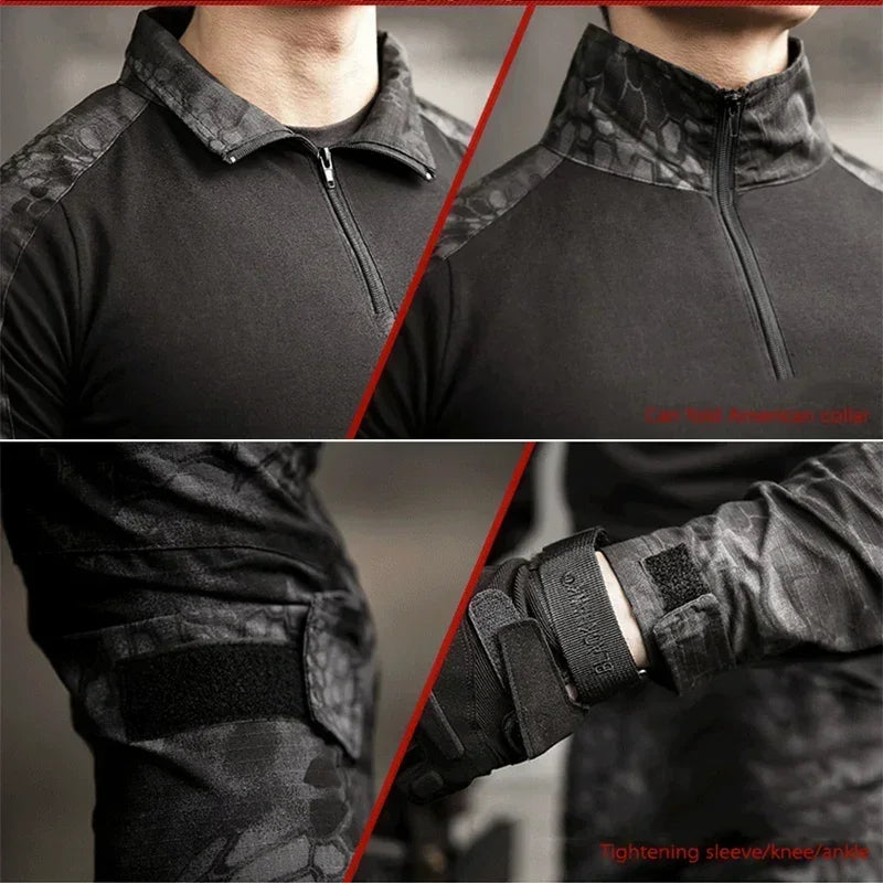 Chemise de Combat Airsoft en Coton à Manches Longues, Poches de Manche et Poignets Réglables, 8 Coloris, vue 4