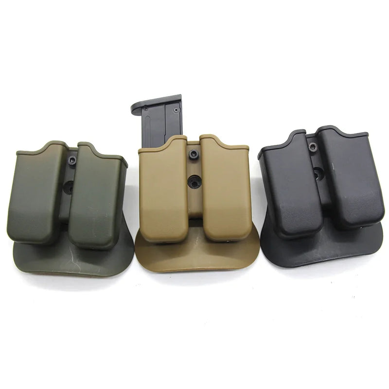 Porte-Chargeur Double Rigide pour Pistolet avec Platine de Ceinture, Trois Coloris