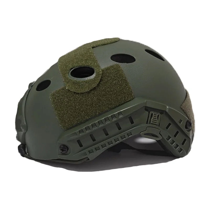 Casque Airsoft Tactique avec ou sans Orifices, Rails Latéraux et Bandes Auto-Agrippantes, vue 12