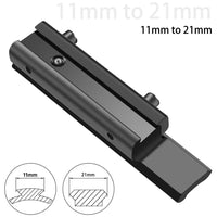 Rehausse de Rail 11 mm vers Picatinny 21 mm, 9 Fentes, Aluminium Noir, 1 ou 2 Pièces, vue 4