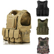 Gilet Tactique Airsoft MOLLE Oxford 600D, 3 Poches Amovibles, 4 Coloris