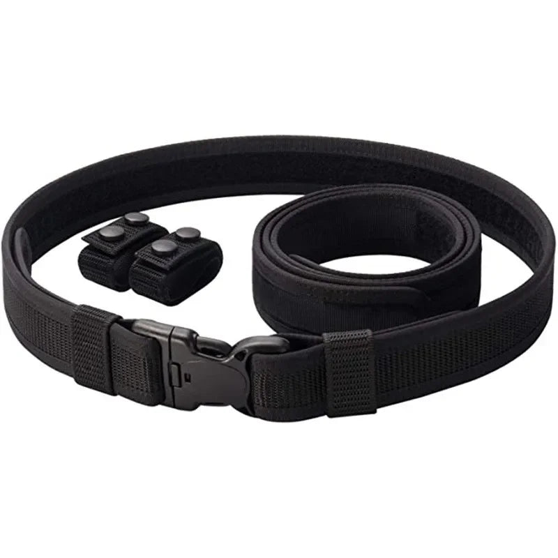 Ceinture Tactique de Service Double en Nylon Noir, Tailles S à XL, vue 7