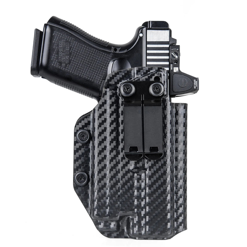 Holster IWB G19 avec Lampe et Point Rouge, Noir ou Aspect Carbone, vue 10
