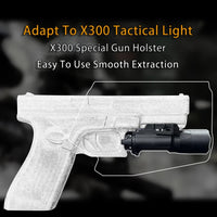 Holster Kydex Rigide pour Pistolet G17 et G19 Équipé d'une Lampe, Droitier, vue 4