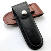 Étui Couteau Pliant en Cuir à Bouton-Pression, Noir ou Brun, 12 à 14,5 cm, vue 3