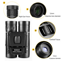 Jumelles Pliantes Compactes Noires, Objectif 25 mm, Support Smartphone en Option, vue 3