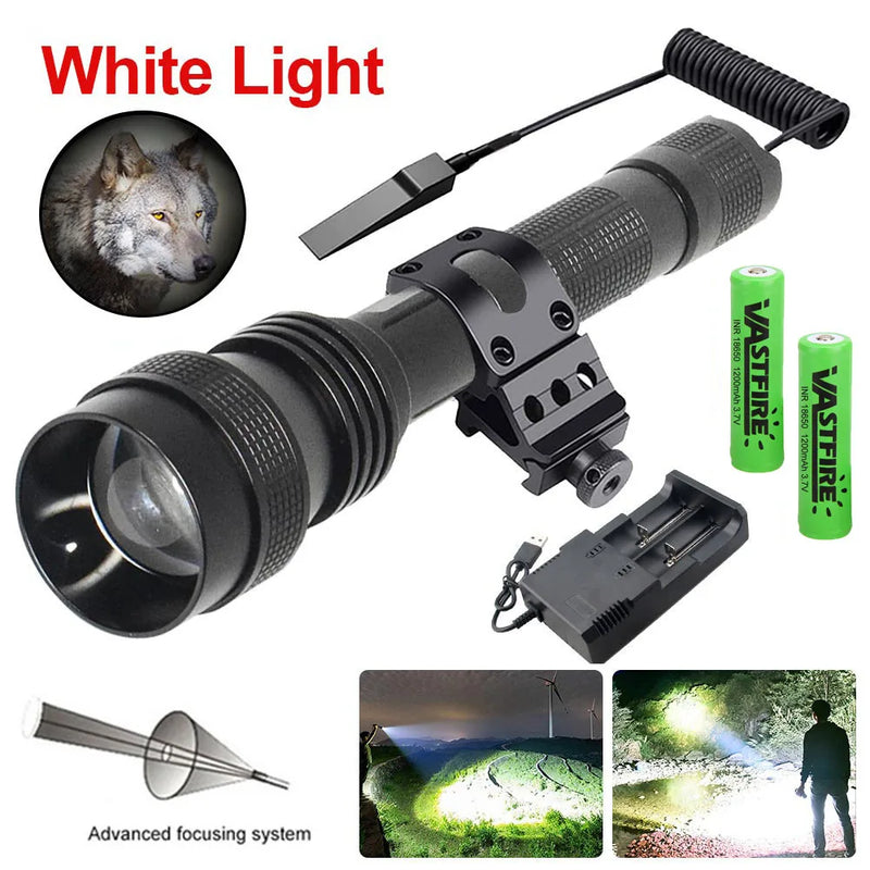 Lampe Tactique LED à Zoom de 223 mm, Lumière Blanche, Rouge ou Verte, vue 6