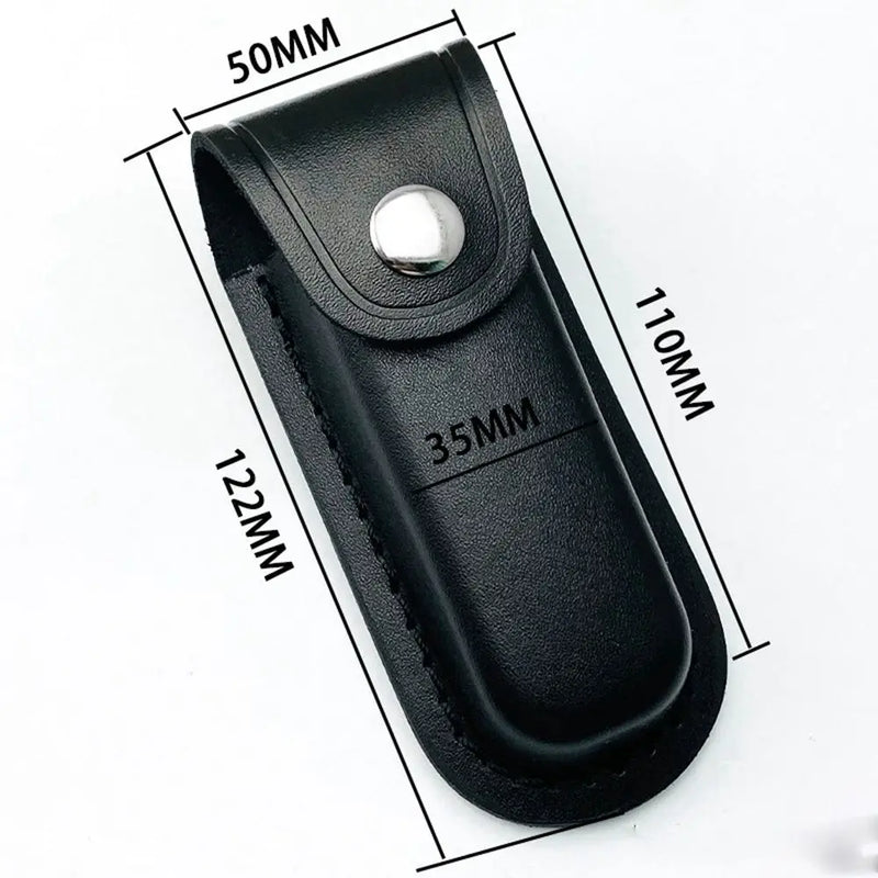 Étui Couteau Pliant en Cuir à Bouton-Pression, Noir ou Brun, 12 à 14,5 cm, vue 4