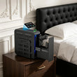 Coffre-Fort Arme de Poing Mural Acier Noir, Empreinte, Code et Clé, Écran LCD