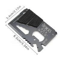 Carte Multifonction de Poche en Acier Inoxydable, 14 Fonctions, Noir, 8,5 x 5,4 cm, vue 6