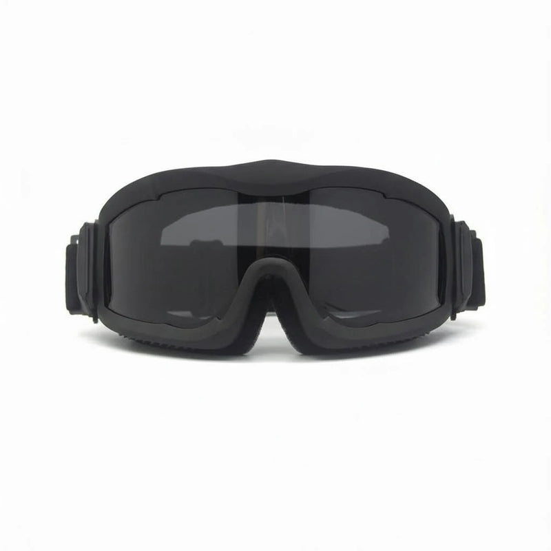 Lunettes Masque Tactiques Monture Noire, Sable ou Verte, Verre au Choix