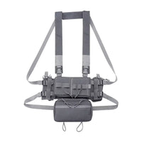 Gilet Tactique de Poitrine Modulable en Nylon 600D avec Poche Pendante Zippée, vue 8