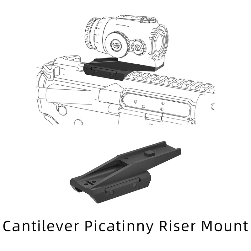 Montage Picatinny pour Viseur Compact, Rehausse en Porte-à-Faux ou Version Basse, vue 4
