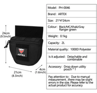 Pochette Pendante Sous-Ventrale pour Gilet Tactique, Polyester 1000D, 2 L, 21 x 24 x 4 cm, 4 Coloris, vue 8