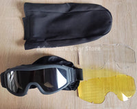 Lunettes Masque Tactiques Noires à Porter sur Casque, 1 ou 3 Verres, vue 2