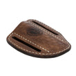 Étui Pochette en Cuir Marron pour Couteau Pliant, 2 Fentes de Ceinture, 11,5 x 9 cm