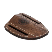 Étui Pochette en Cuir Marron pour Couteau Pliant, 2 Fentes de Ceinture, 11,5 x 9 cm