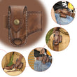 Étui en Cuir Marron pour Pince Multifonction, Rabat à Bouton Pression, Clip de Ceinture, 12,5 cm