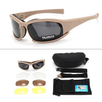 Lunettes Tactiques Polarisées avec Étui, 1 ou 4 Paires de Verres, 3 Coloris