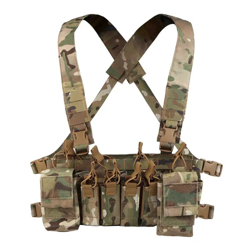 Gilet Tactique Chest Rig à Quatre Porte-Chargeurs 5,56 et 9 mm, 36 x 17 cm