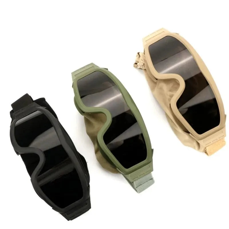 Lunettes Airsoft Tactiques 3 Verres, Cadre TPU Souple, Noir, Vert ou Sable, vue 6