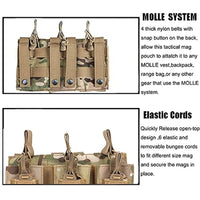 Porte-Chargeur Triple pour Fusil avec Poches Pistolet, MOLLE Nylon 1000D, 24 x 14 cm, vue 5