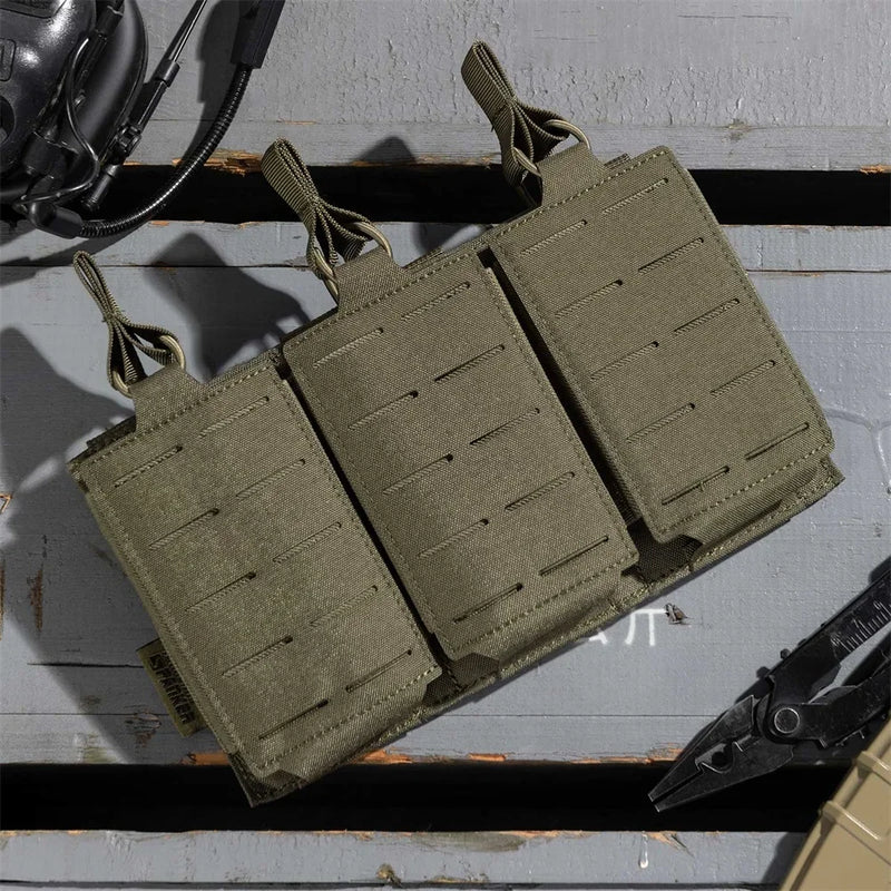 Porte-Chargeurs Triple MOLLE en Nylon pour Fusil, Découpe Laser, vue 3