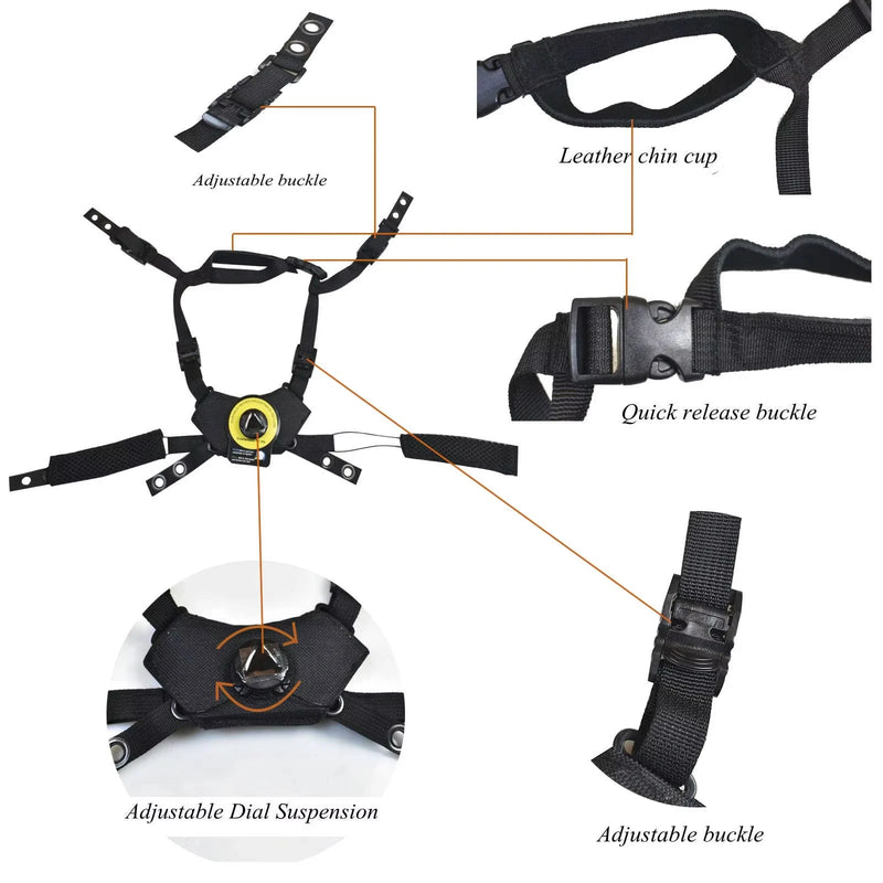 Suspension à Molette et Coussinets pour Casque Tactique, Sable, Vert ou Noir, vue 2