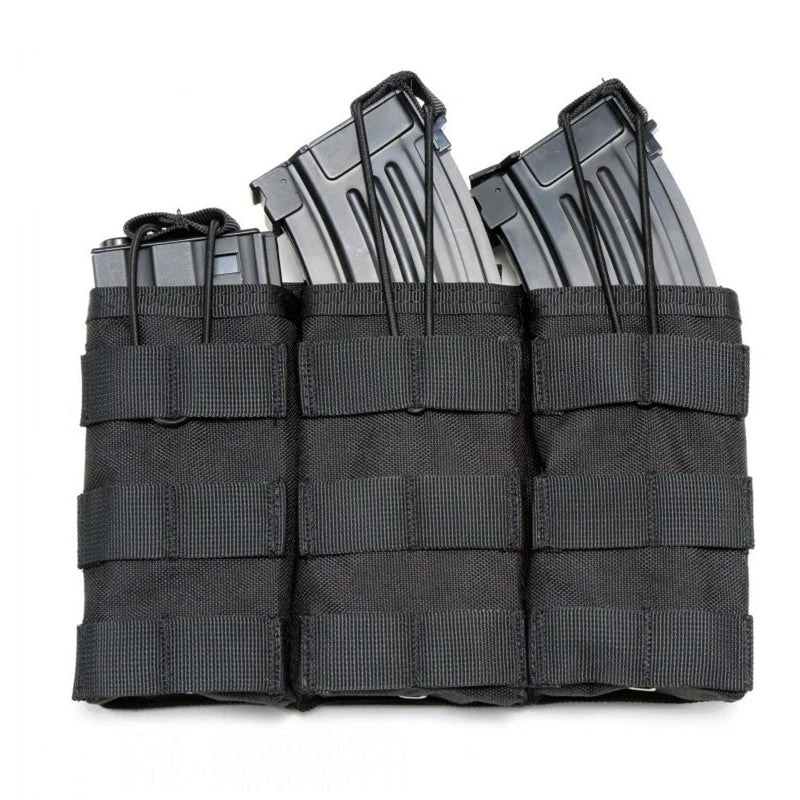 Porte-Chargeur Triple MOLLE Ouvert pour AK, M4 et AR15, 5,56 et 7,62 mm
