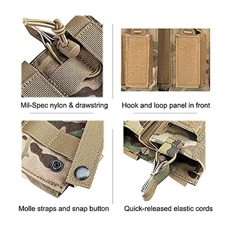 Porte-Chargeur Triple pour Fusil avec Poches Pistolet, MOLLE Nylon 1000D, 24 x 14 cm, vue 6