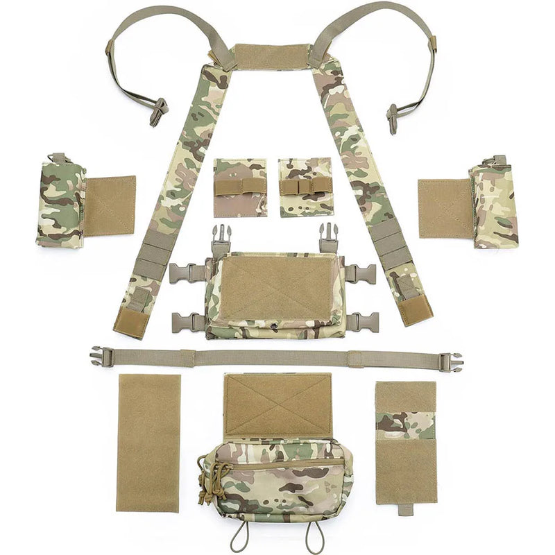 Gilet Tactique de Poitrine Modulable en Nylon 600D avec Poche Pendante Zippée, vue 5