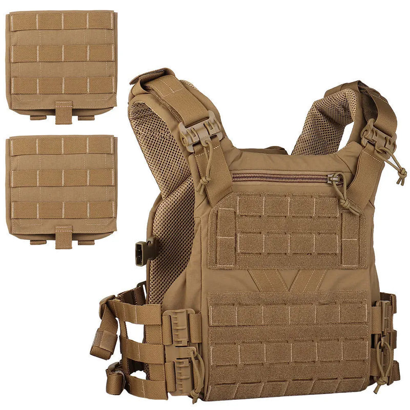 Gilet Tactique Porte-Plaques Ventilé, Ceinture Réglable, Nylon 500D ou Oxford 900D, vue 12