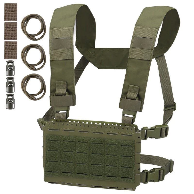 Gilet Tactique Micro Chest Rig à Découpe Laser MOLLE avec Triple Porte-Chargeur, vue 8