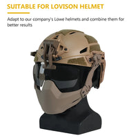 Lunettes Visière Rabattables pour Casque Airsoft, Verre Transparent ou Teinté Marron, vue 4
