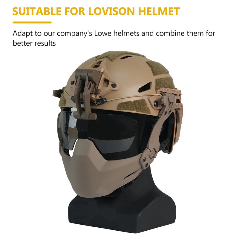 Lunettes Visière Rabattables pour Casque Airsoft, Verre Transparent ou Teinté Marron, vue 4