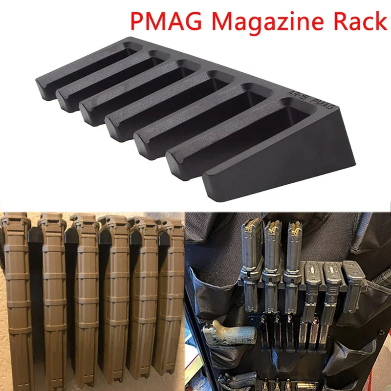 Porte-Chargeur Mural 6 Emplacements pour Chargeurs de Fusil, ABS Noir, vue 2