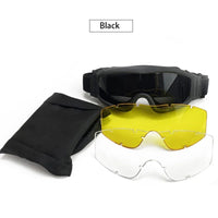 Lunettes-Masque Airsoft Coupe-Vent avec 3 Verres, Noir, Vert Armée ou Sable, vue 7