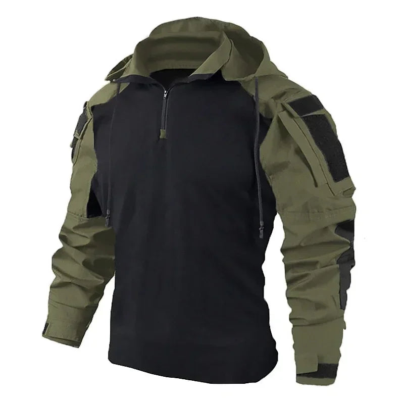 Chemise de Combat Airsoft à Capuche Amovible et Demi-Zip, Homme, 6 Coloris, vue 11