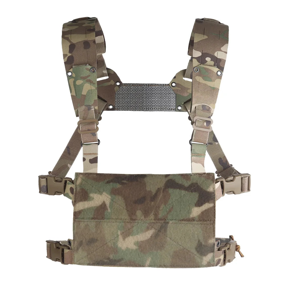 Gilet Tactique Mini Chest Rig Léger, Bretelles en H Réglables, 25 x 15 cm