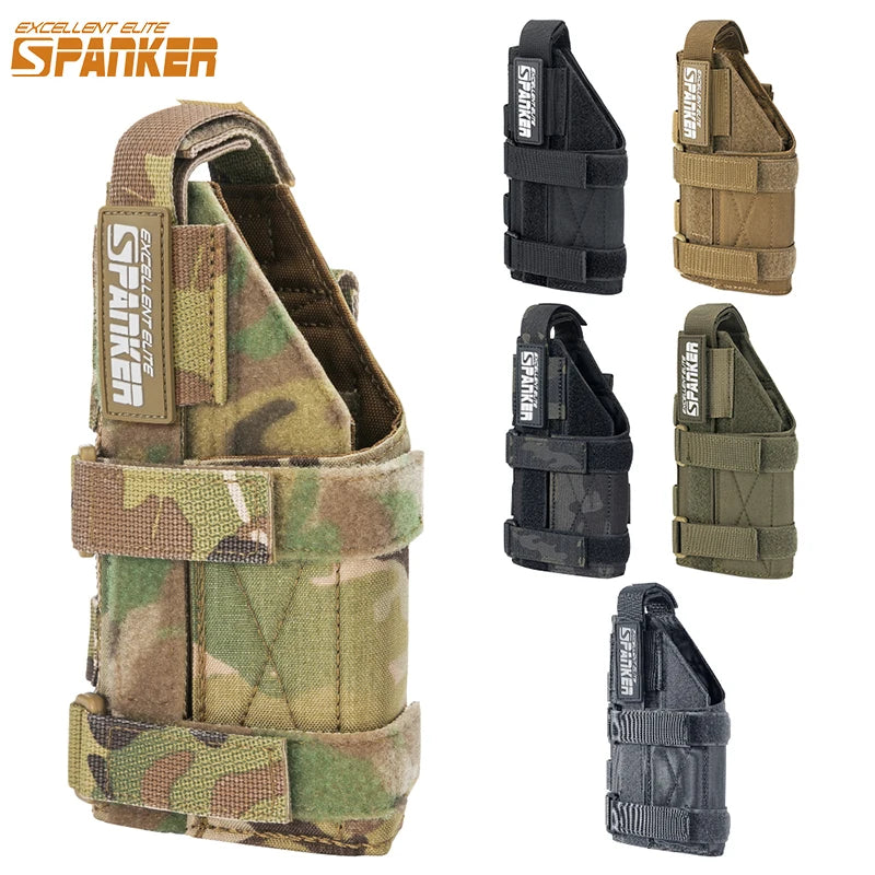 Holster de Ceinture MOLLE Gaucher en Nylon 500D pour Arme de Poing, 6 Coloris