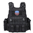 Gilet Tactique Porte-Plaques Nylon 500D à Dégagement Rapide, Ceinture 86-126 cm