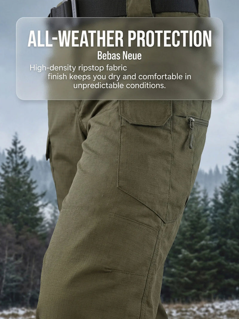Pantalon Tactique Homme Multipoches Ripstop, Camouflage ou Vert Armée, S à XXXL, vue 7