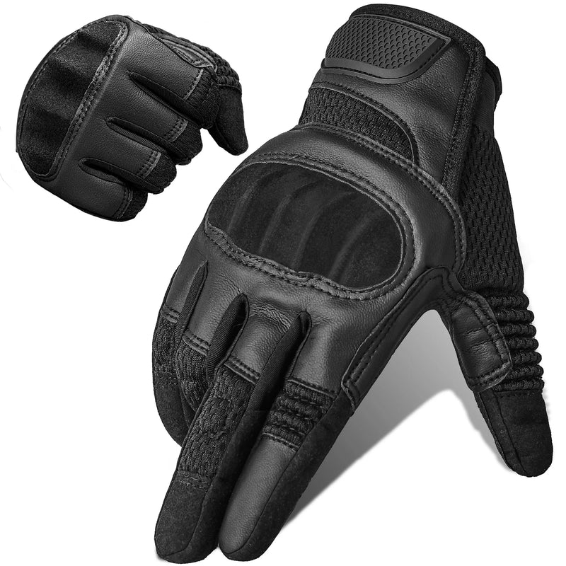 Gants Tactiques en Similicuir et Tissu Aéré, Coque Rigide, Noir, Vert Armée ou Sable, vue 6