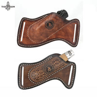 Étui Cuir pour Couteau Pliant ou Outil de Poche, Marron, Petit ou Grand Modèle, vue 2